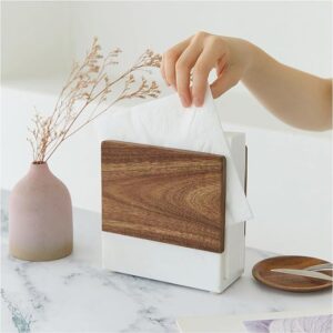 Wood Finish Napkin Holders Upright Paper Napkin Storage Dispenser for Kitchen House Party Restaurant Hotel Cafe